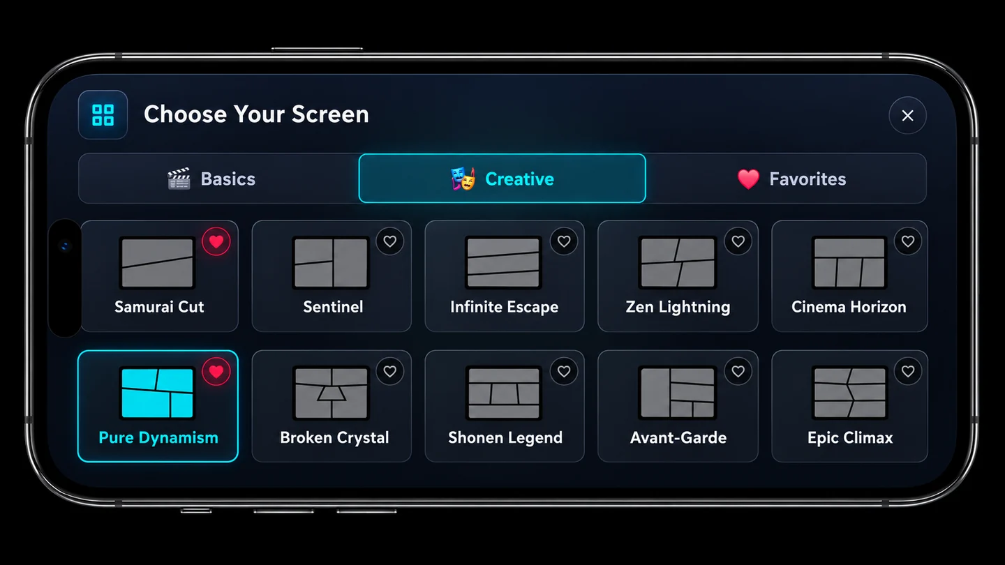 Illustration of the screen layout picker