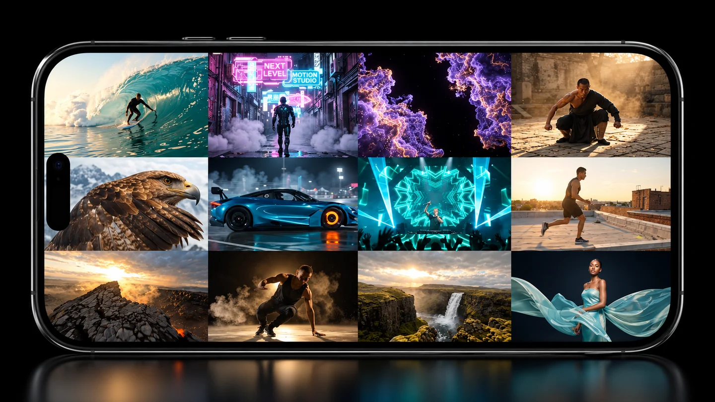Illustrative view: twelve video views on one screen